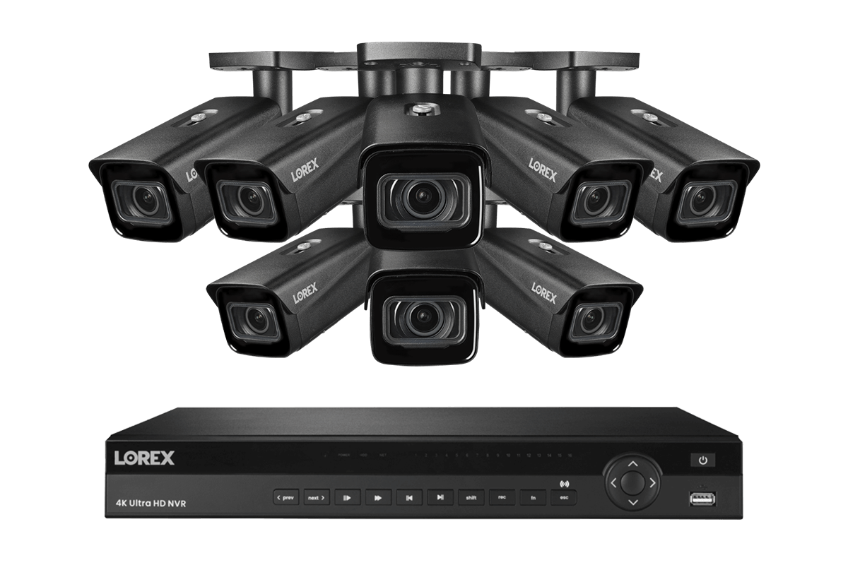 Lorex 4K (16 Camera Capable) 6TB Wired NVR System with Nocturnal 3 Smart IP Bullet Cameras with Motorized Varifocal Lens