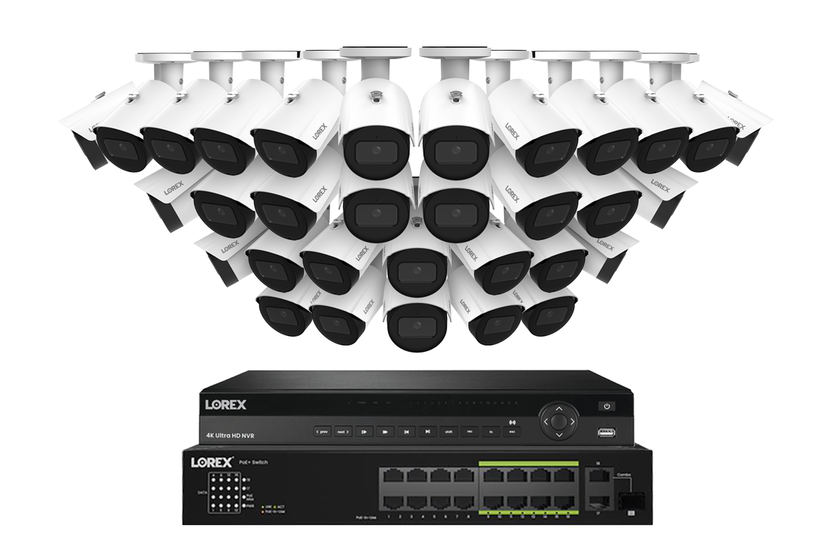 Lorex Elite Series 4K 32 Camera Capable 6TB Wired NVR System with A14 IP Bullet Cameras