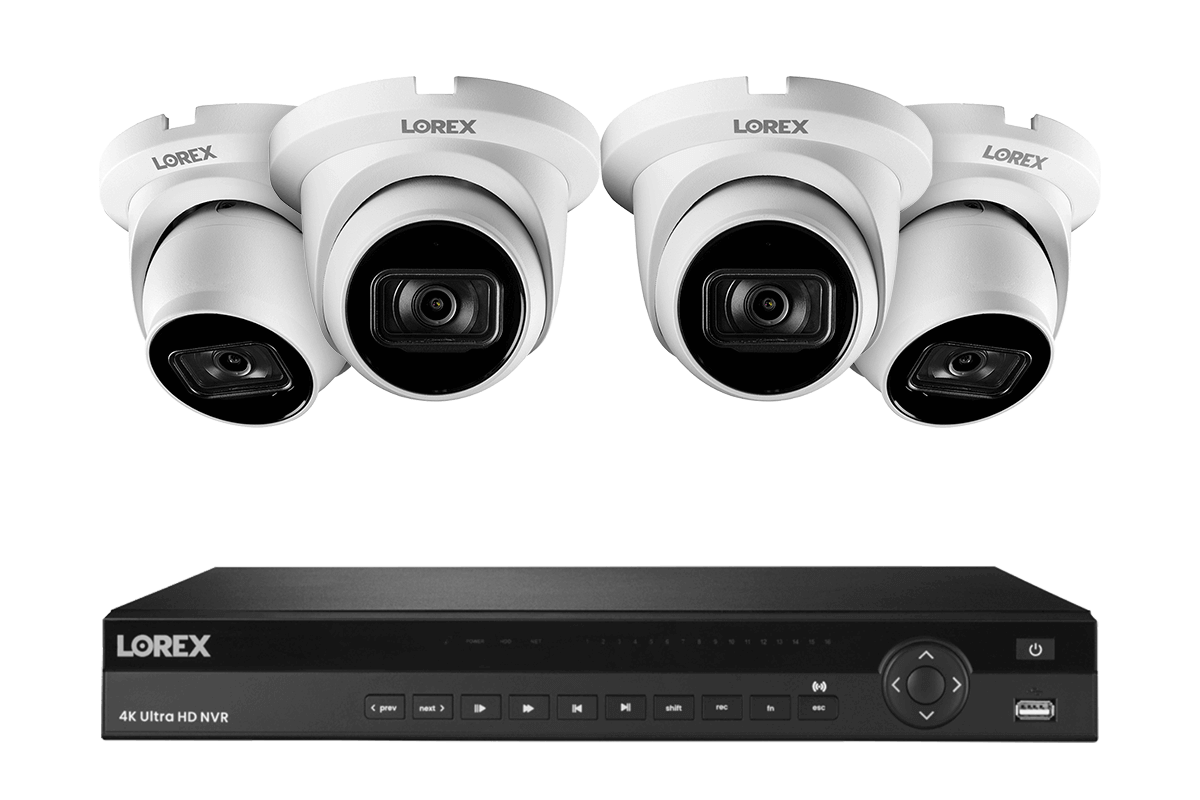 Lorex 4K (16 Camera Capable) 6TB Wired NVR System with Nocturnal 3 Smart IP Dome Cameras with Listen-In Audio and 30FPS