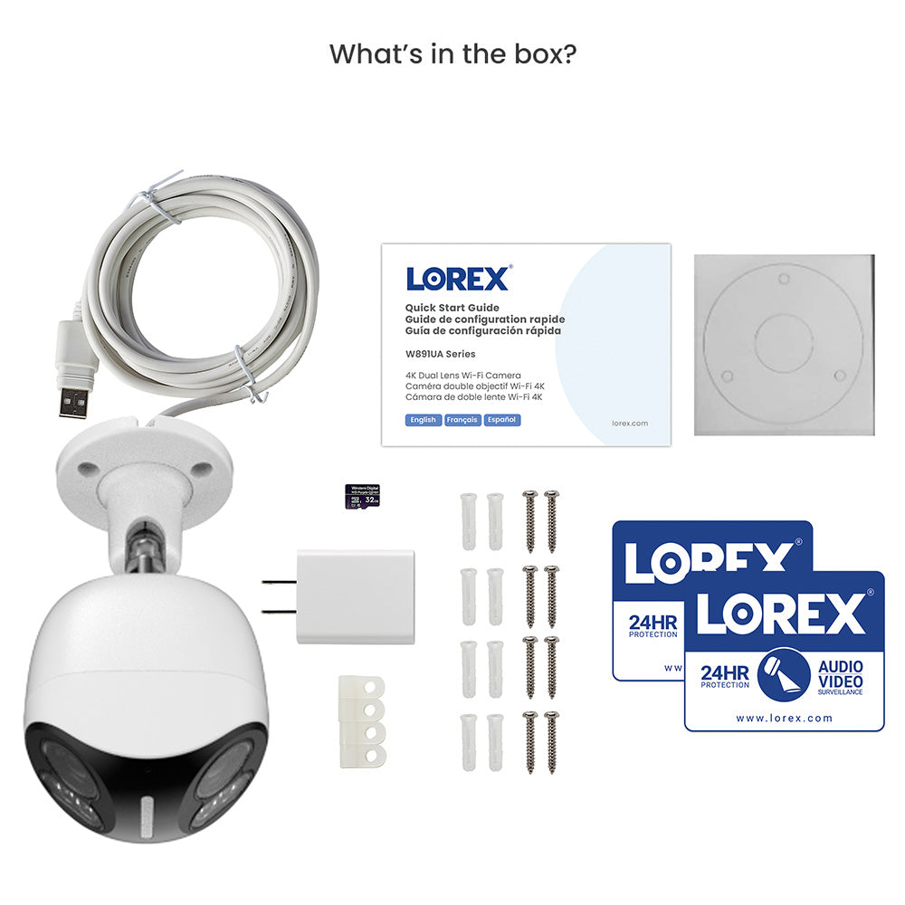 Lorex 4K Dual-Lens Wi-Fi Security Camera with Smart Security Lighting