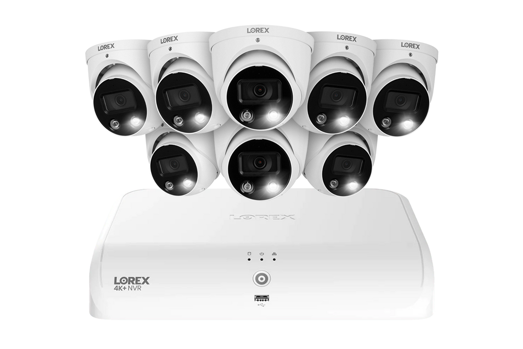 Lorex Fusion Series 4K+ 16 Channel (8 Wired + 8 Fusion Wi-Fi) 2TB Wired System with H13 Wired 4K IP Dome Cameras - 8