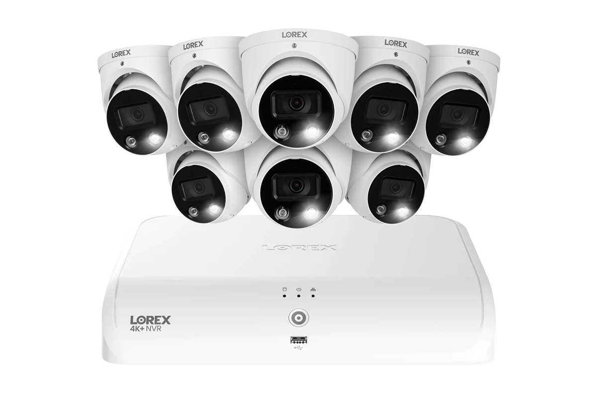 Lorex Fusion Series 4K+ 16 Channel (8 Wired + 8 Fusion Wi-Fi) 2TB Wired System with H13 Wired 4K IP Dome Cameras - 8