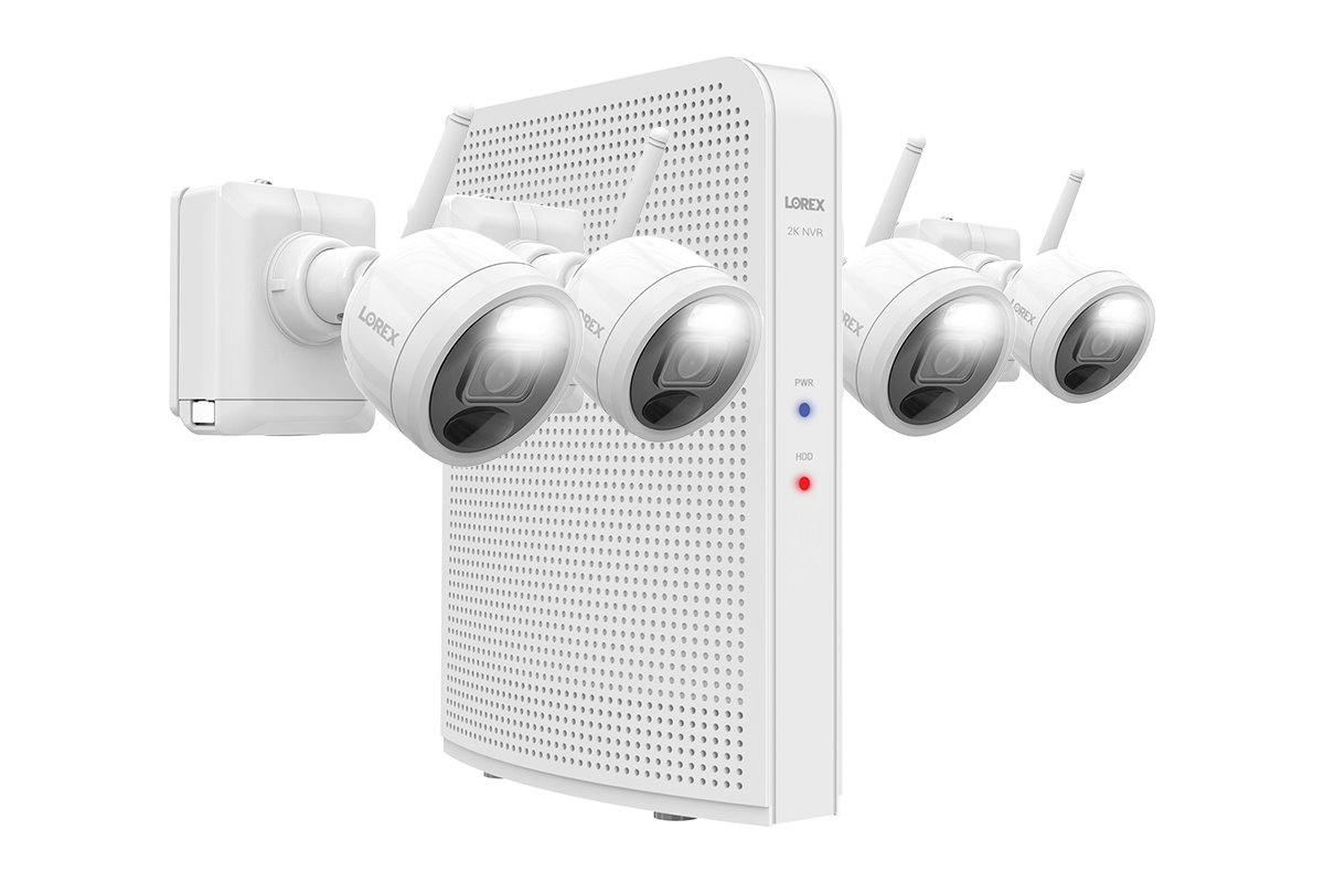 2K Wire-Free System with 4 Battery-Operated Active Deterrence Cameras and Person Detection