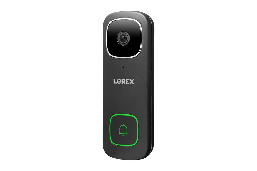 2K Wi-Fi Video Doorbell with Person Detection (Wired) - Black (Single)