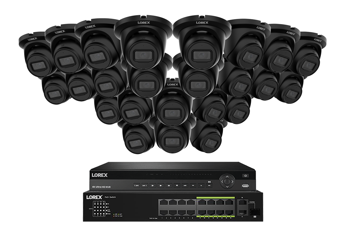 Lorex Elite Series 4K 32 Camera Capable 8TB Wired NVR System with 4MP (2K) A4 IP Turret Cameras