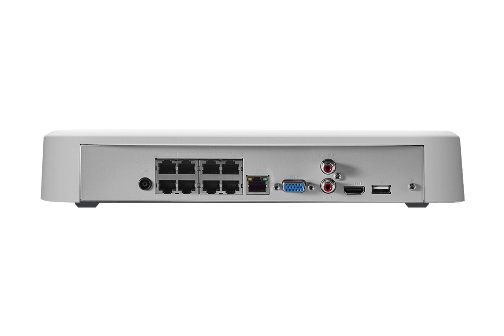 Lorex Fusion 4K 16-channel 2TB Wired NVR System with Eight Deterrence Bullet Wired Cameras plus One 2K Doorbell and One Sensor Kit with Three Sensors