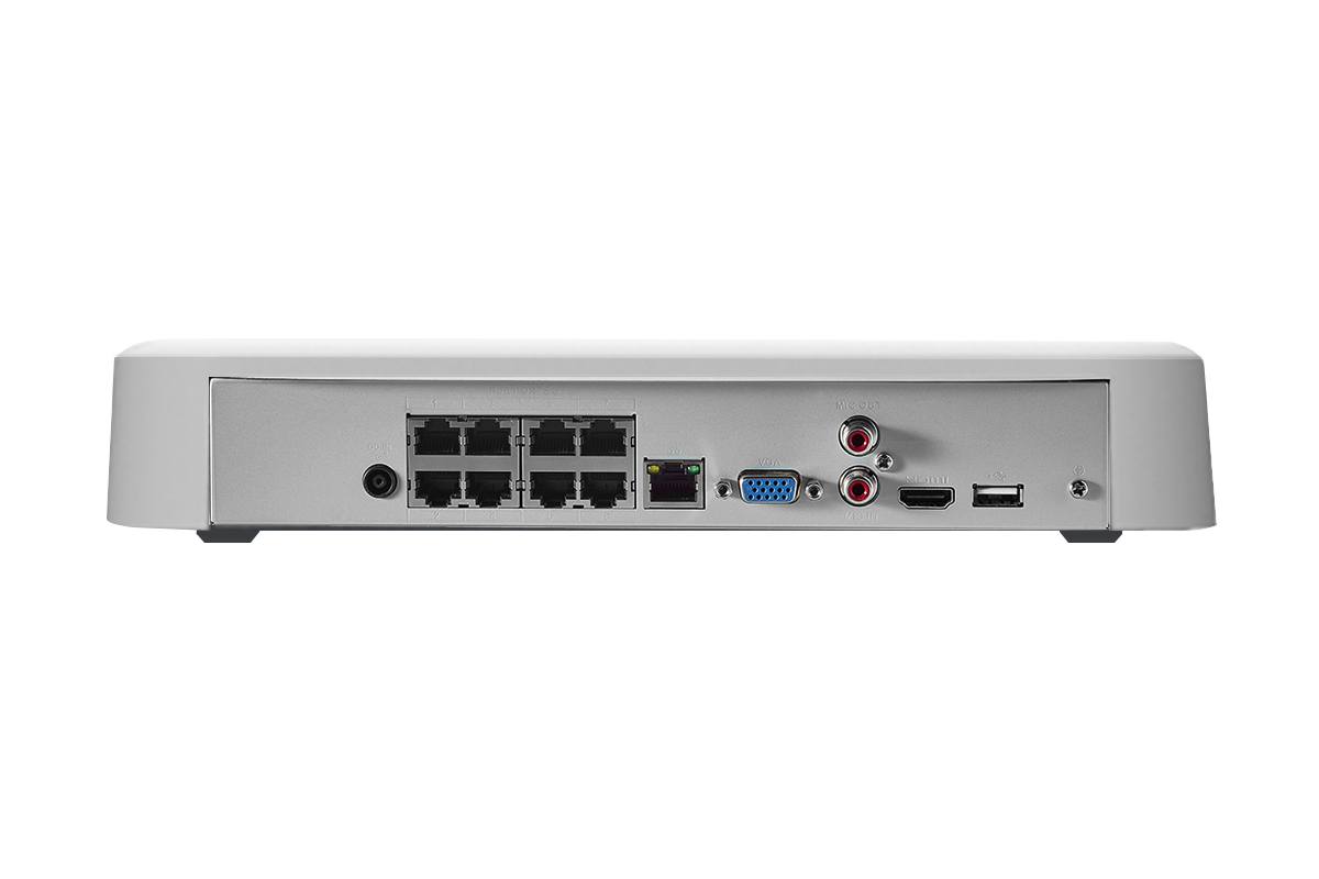 Lorex Fusion 4K 16-channel 2TB Wired NVR System with Eight Deterrence Bullet Wired Cameras plus One 2K Doorbell and One Sensor Kit with Three Sensors