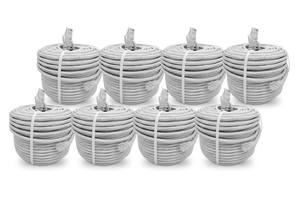 Cat5e Network Ethernet Cable for IP Security Cameras (UL-Rated, 8-pack)