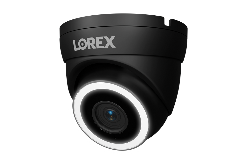 Caméra tourelle PoE filaire 4K Lorex Connect V3 avec éclairage de sécurité intelligent - Blanc/Noir