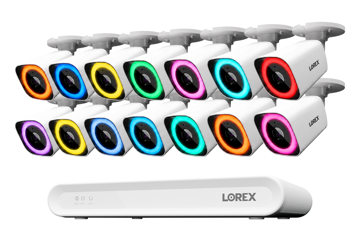Lorex Connect V Series 4K 16-Channel Wired NVR System with V7 4K PoE Bullet Cameras - 2TB