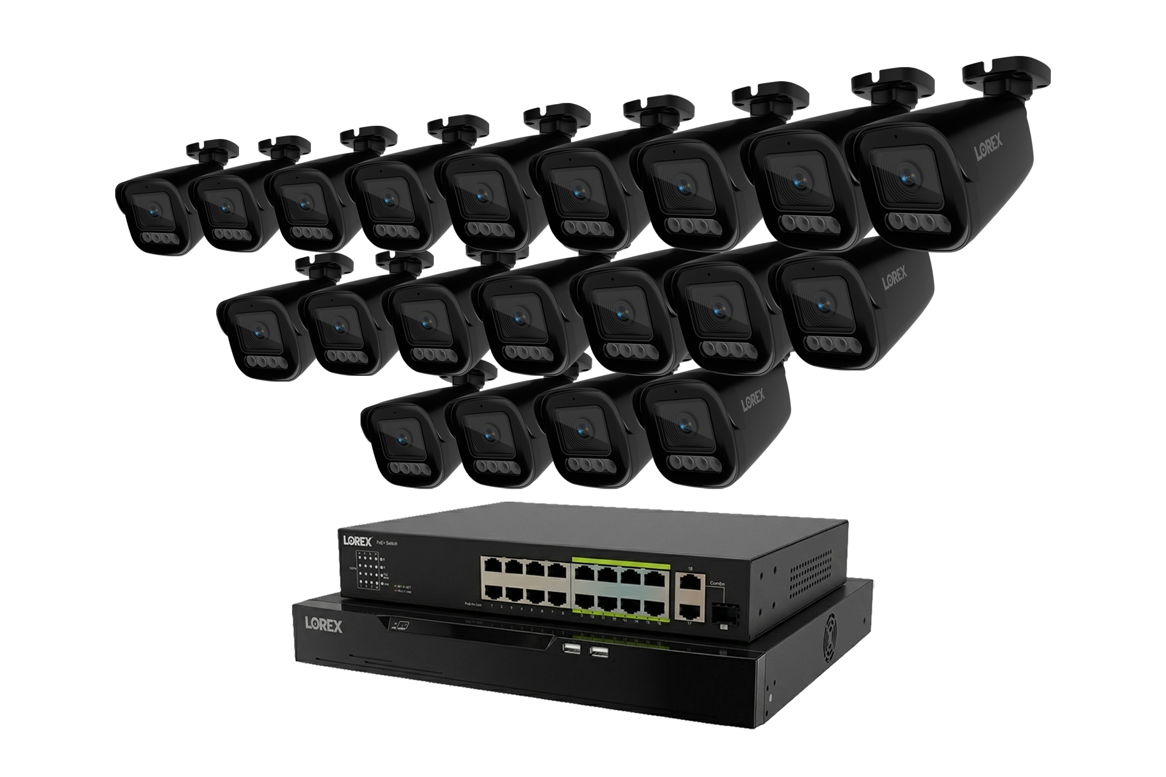 Lorex Connect X Series 4K 32-Channel Wired NVR System with X3 Bullet Security Cameras - 8TB