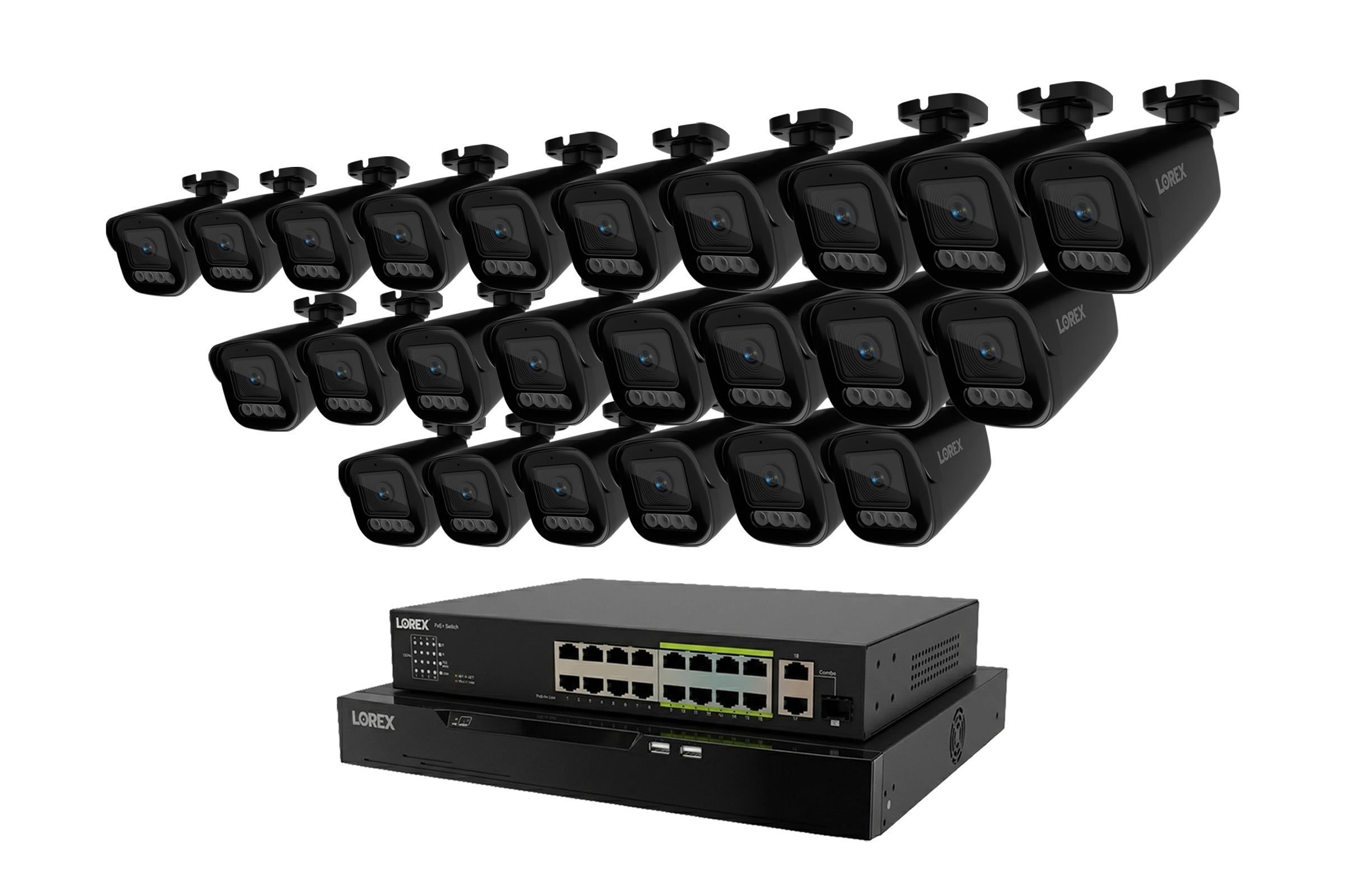 Lorex Connect X Series 4K 32-Channel Wired NVR System with X3 Bullet Security Cameras - 8TB