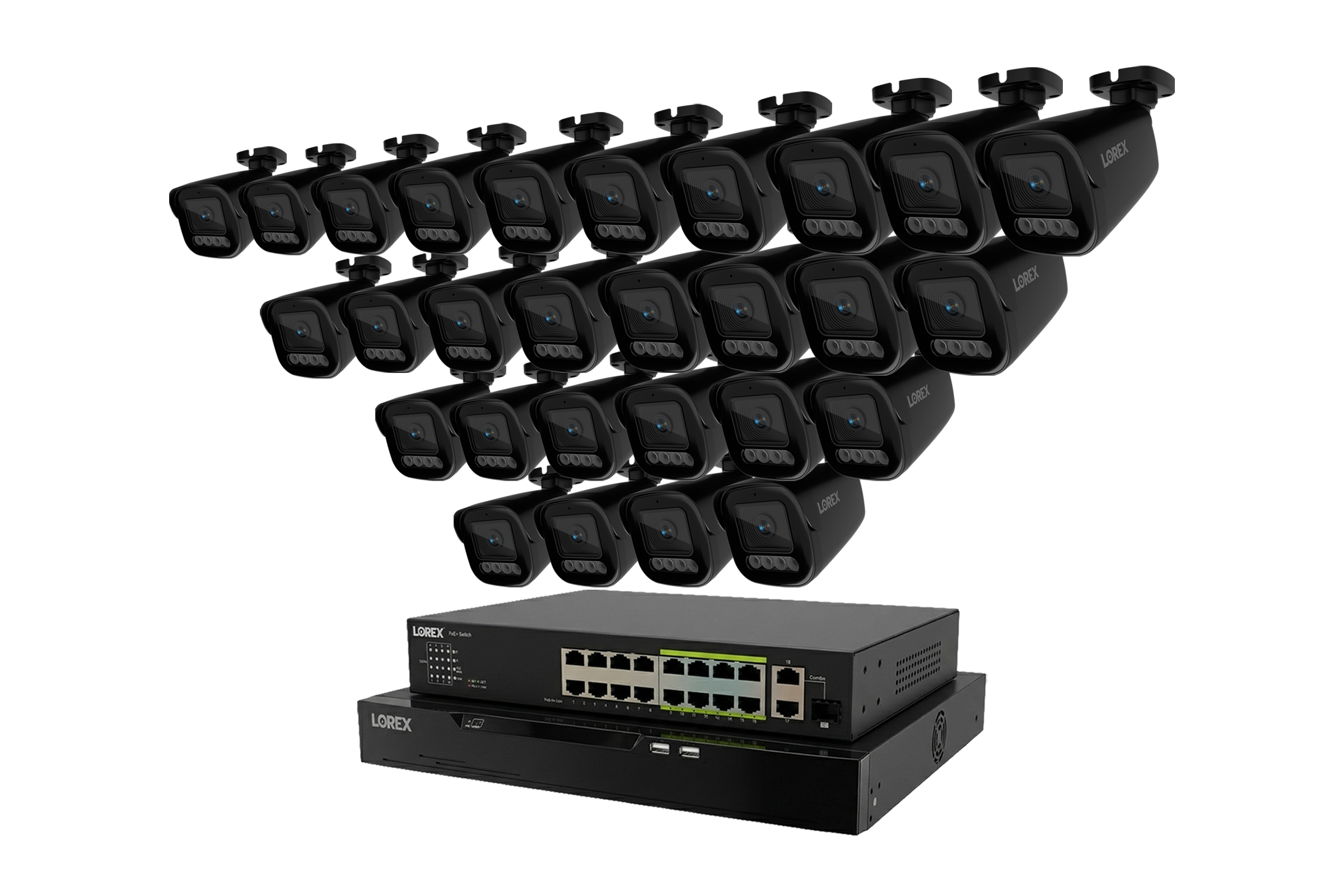 Lorex Connect X Series 4K 32-Channel Wired NVR System with X3 Bullet Security Cameras - 8TB