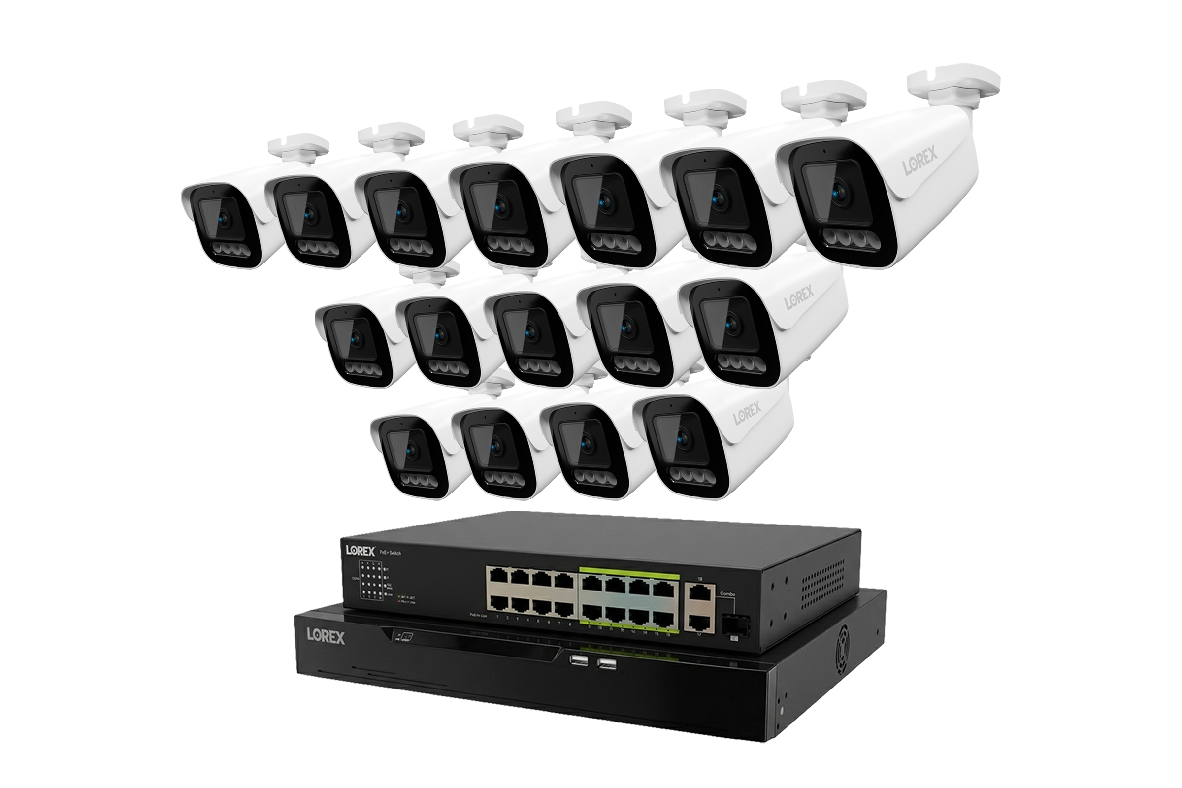 Lorex Connect X Series 4K 32-Channel Wired NVR System with X3 Bullet Security Cameras - 8TB