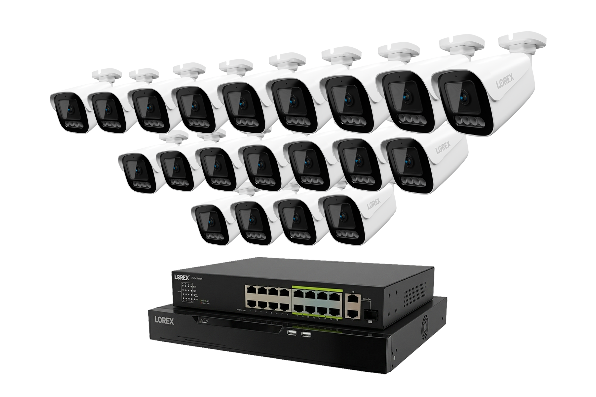 Lorex Connect X Series 4K 32-Channel Wired NVR System with X3 Bullet Security Cameras - 8TB