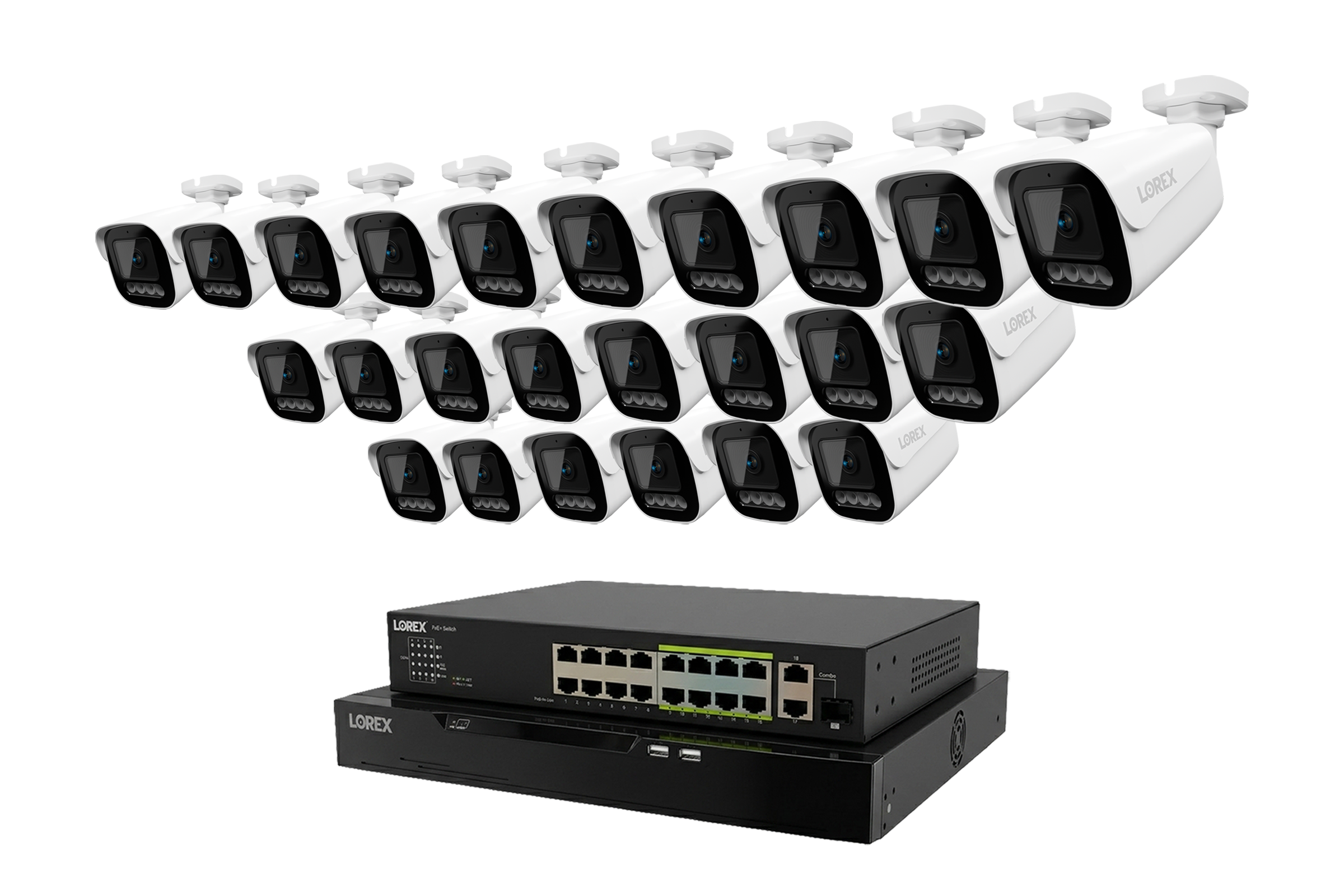 Lorex Connect X Series 4K 32-Channel Wired NVR System with X3 Bullet Security Cameras - 8TB
