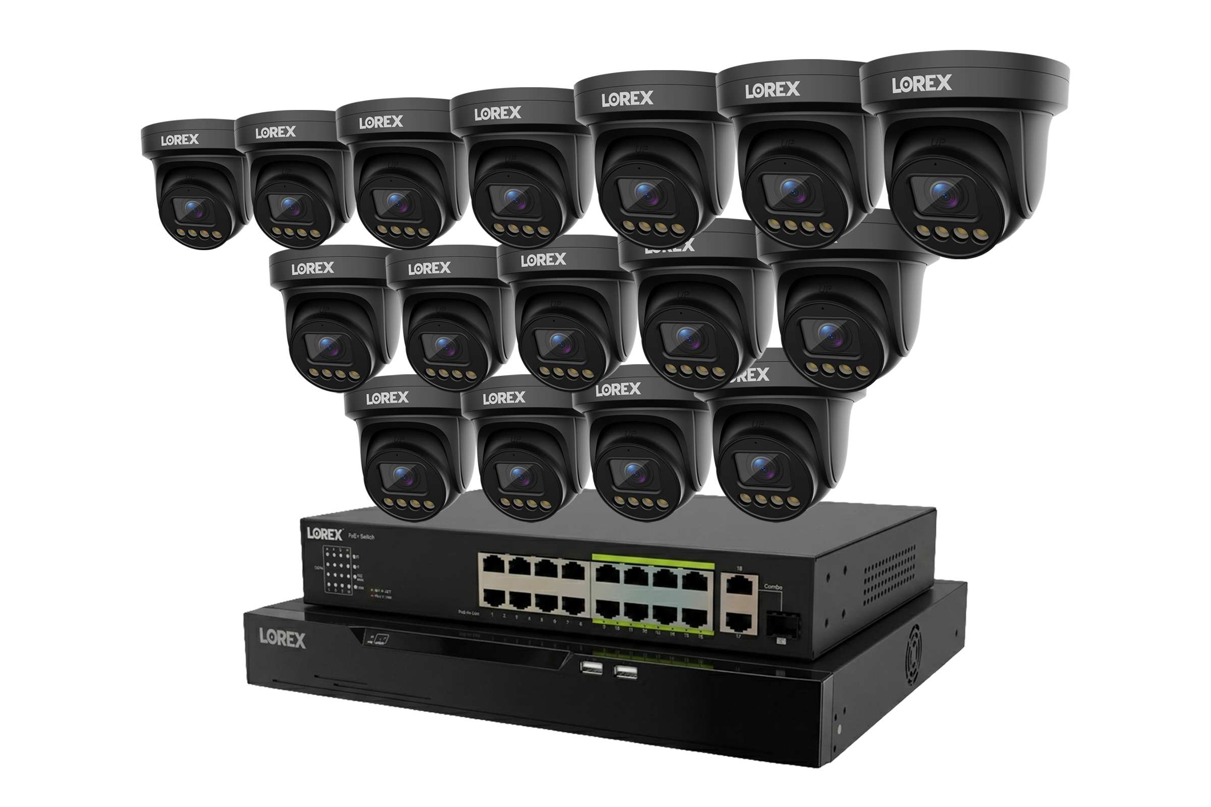 Lorex Connect X Series 4K 32-Channel Wired NVR System with X3 Turret Security Cameras - 8TB