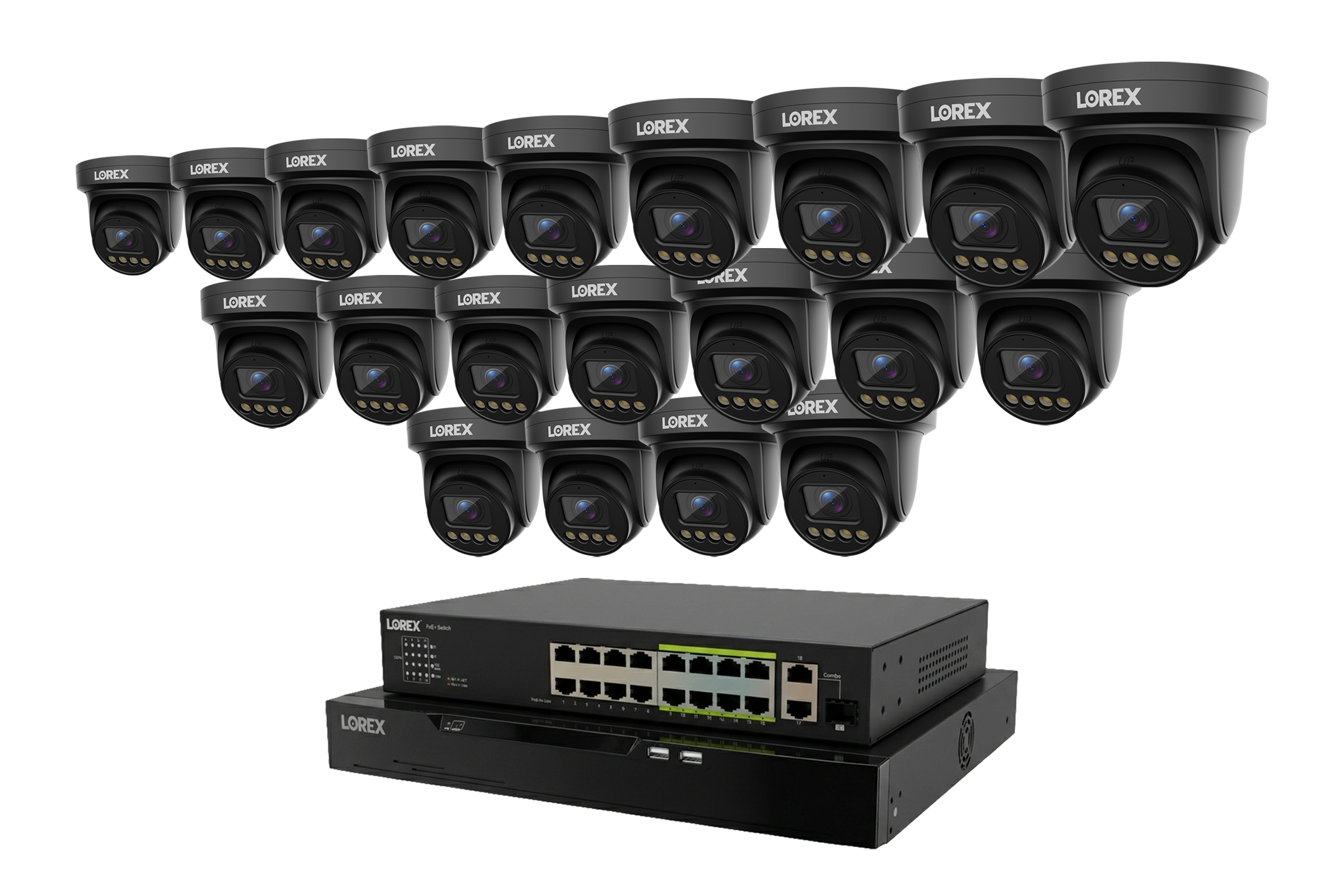 Lorex Connect X Series 4K 32-Channel Wired NVR System with X3 Turret Security Cameras - 8TB