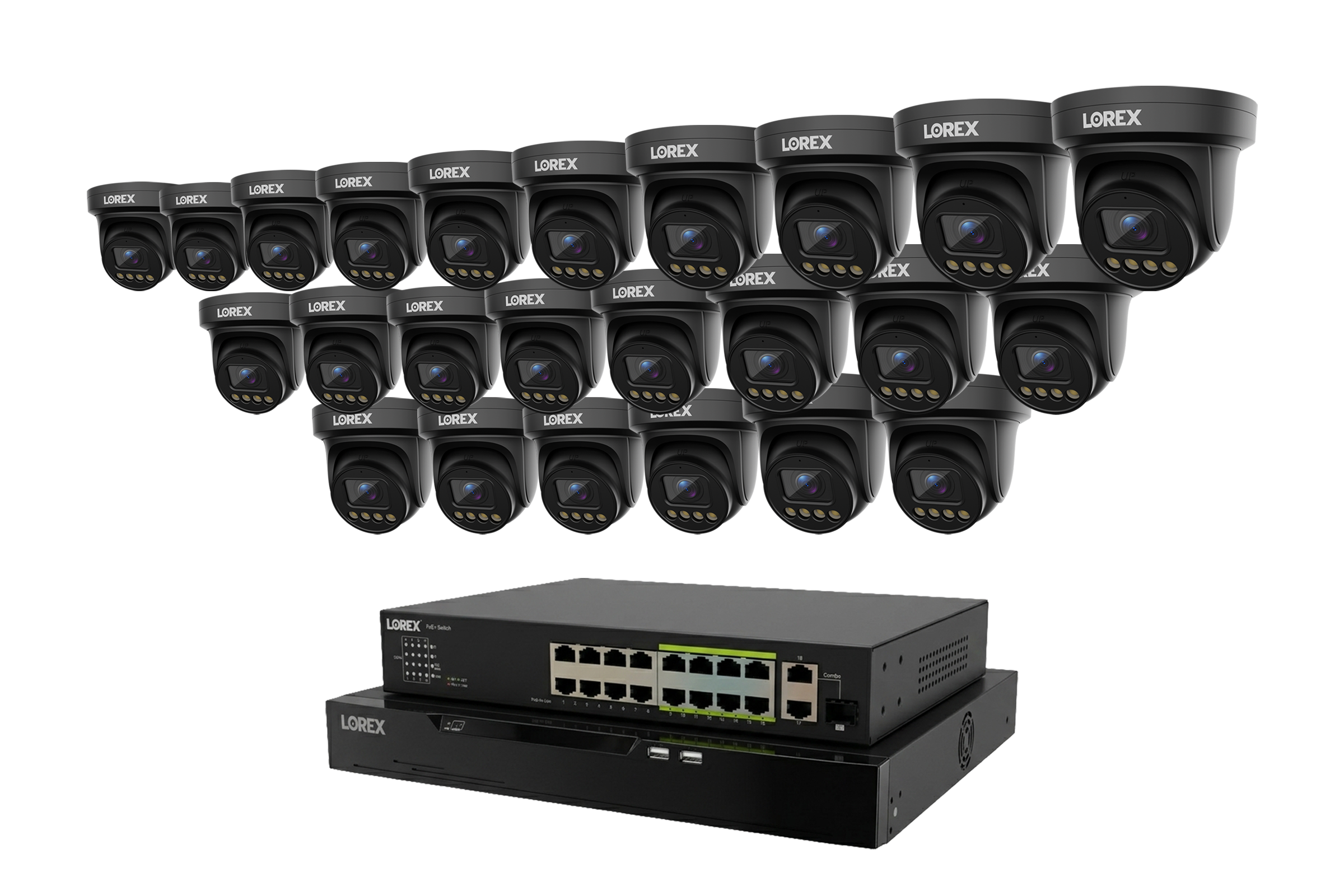 Lorex Connect X Series 4K 32-Channel Wired NVR System with X3 Turret Security Cameras - 8TB