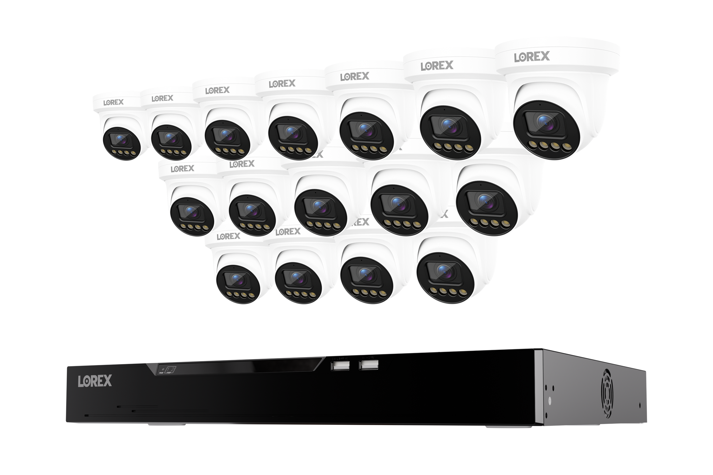 Lorex Connect X Series 4K 16-Channel Wired NVR System with X3 Turret Security Cameras - 4TB