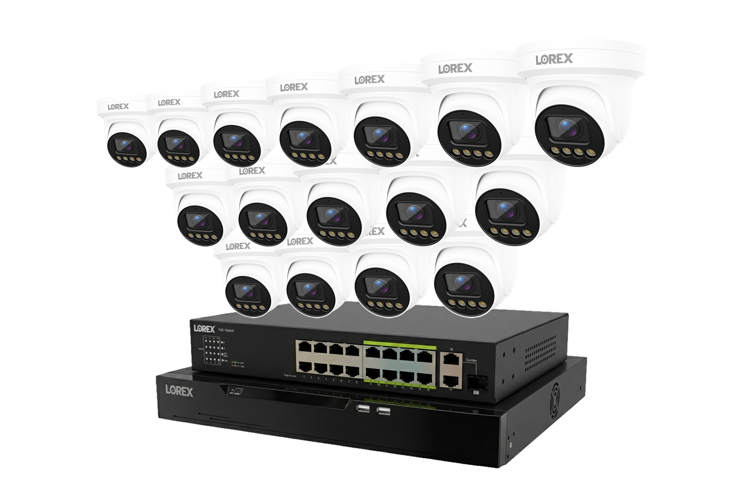 Lorex Connect X Series 4K 32-Channel Wired NVR System with X3 Turret Security Cameras - 8TB