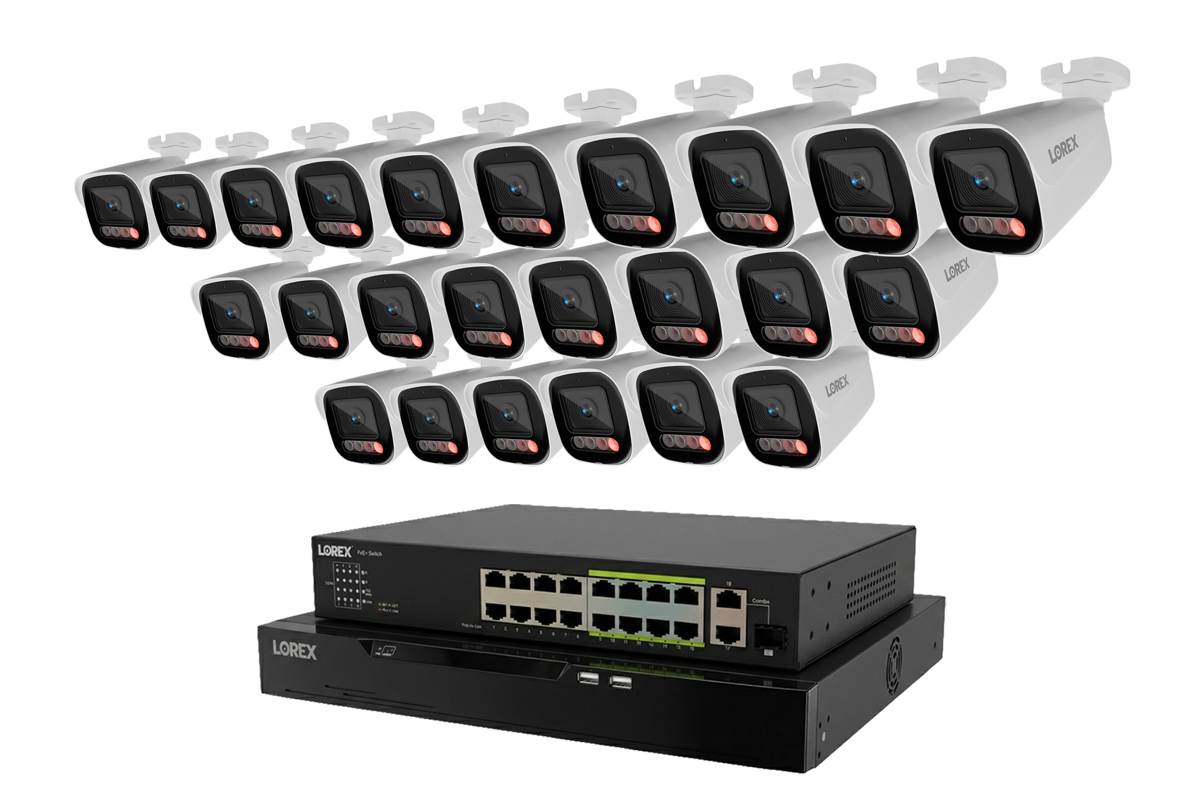 Lorex Connect X Series 4K 32-Channel Wired NVR System with X5 Bullet Security Cameras - 8TB