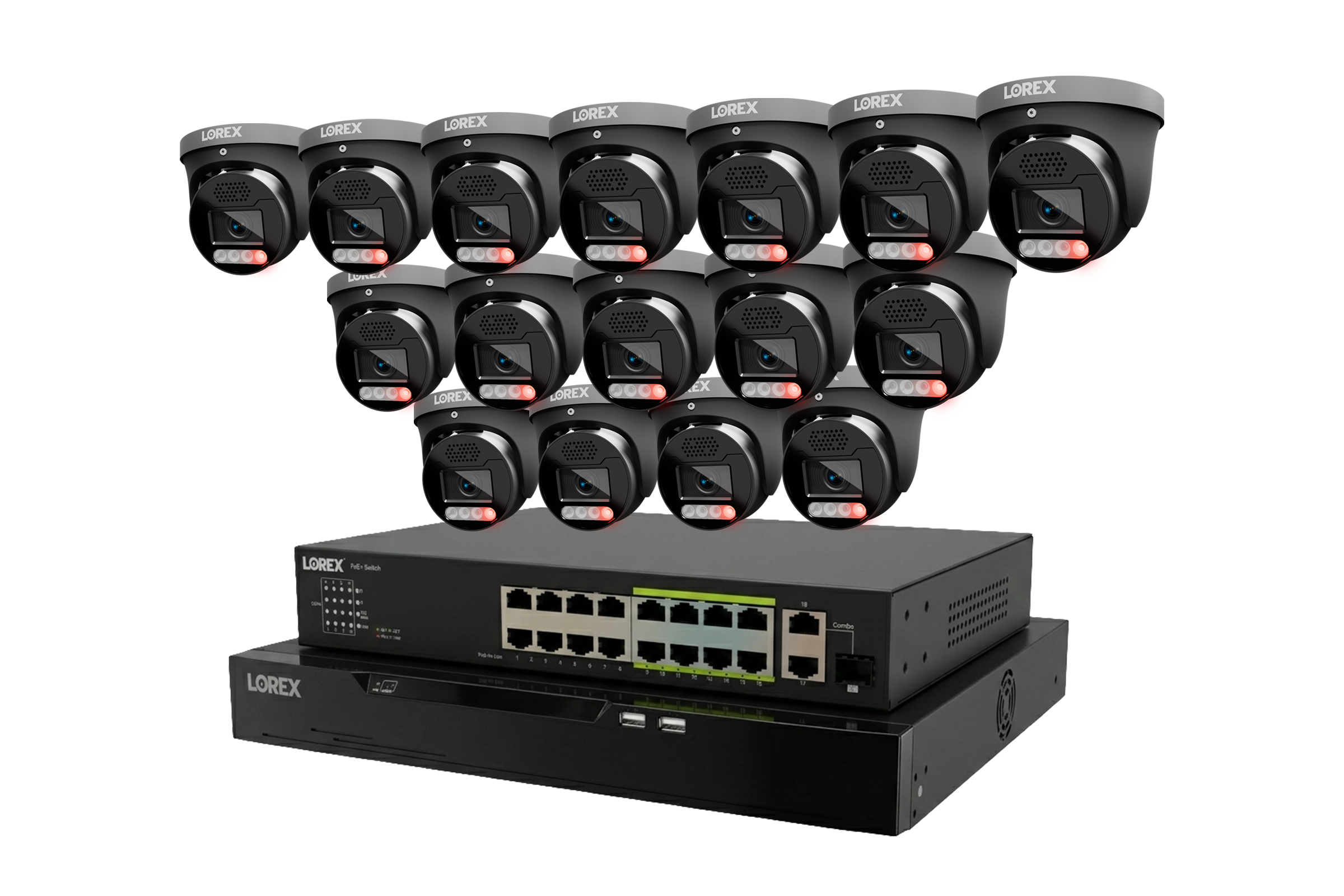 Lorex Connect X Series 4K 32-Channel Wired NVR System with X5 Turret Security Cameras - 8TB