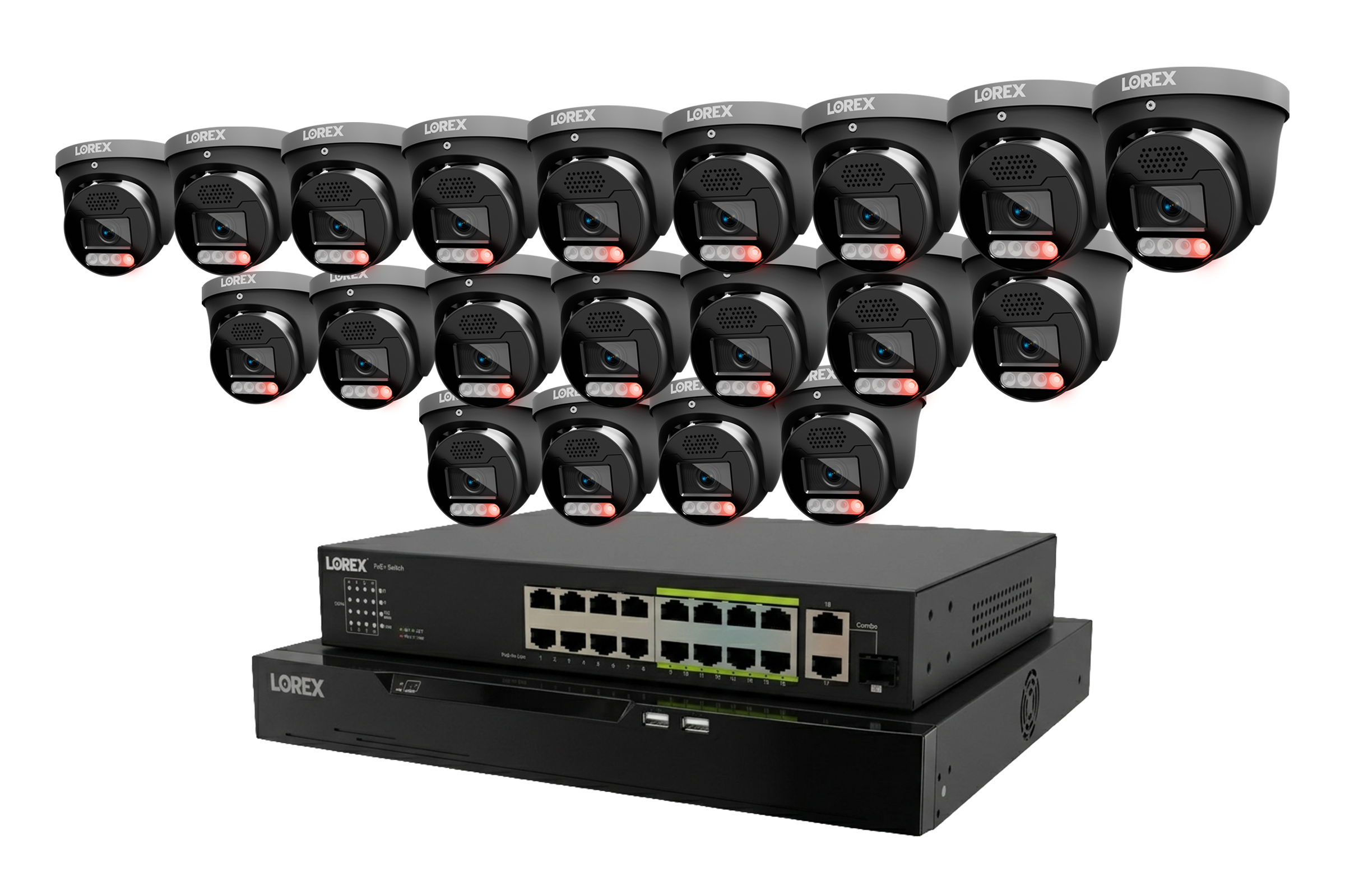 Lorex Connect X Series 4K 32-Channel Wired NVR System with X5 Turret Security Cameras - 8TB