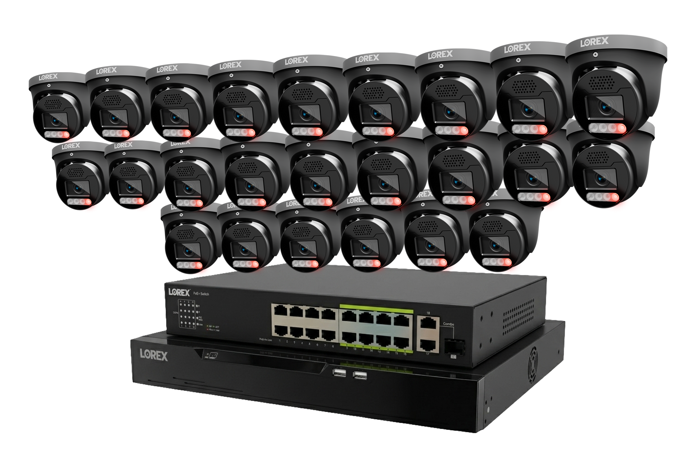 Lorex Connect X Series 4K 32-Channel Wired NVR System with X5 Turret Security Cameras - 8TB