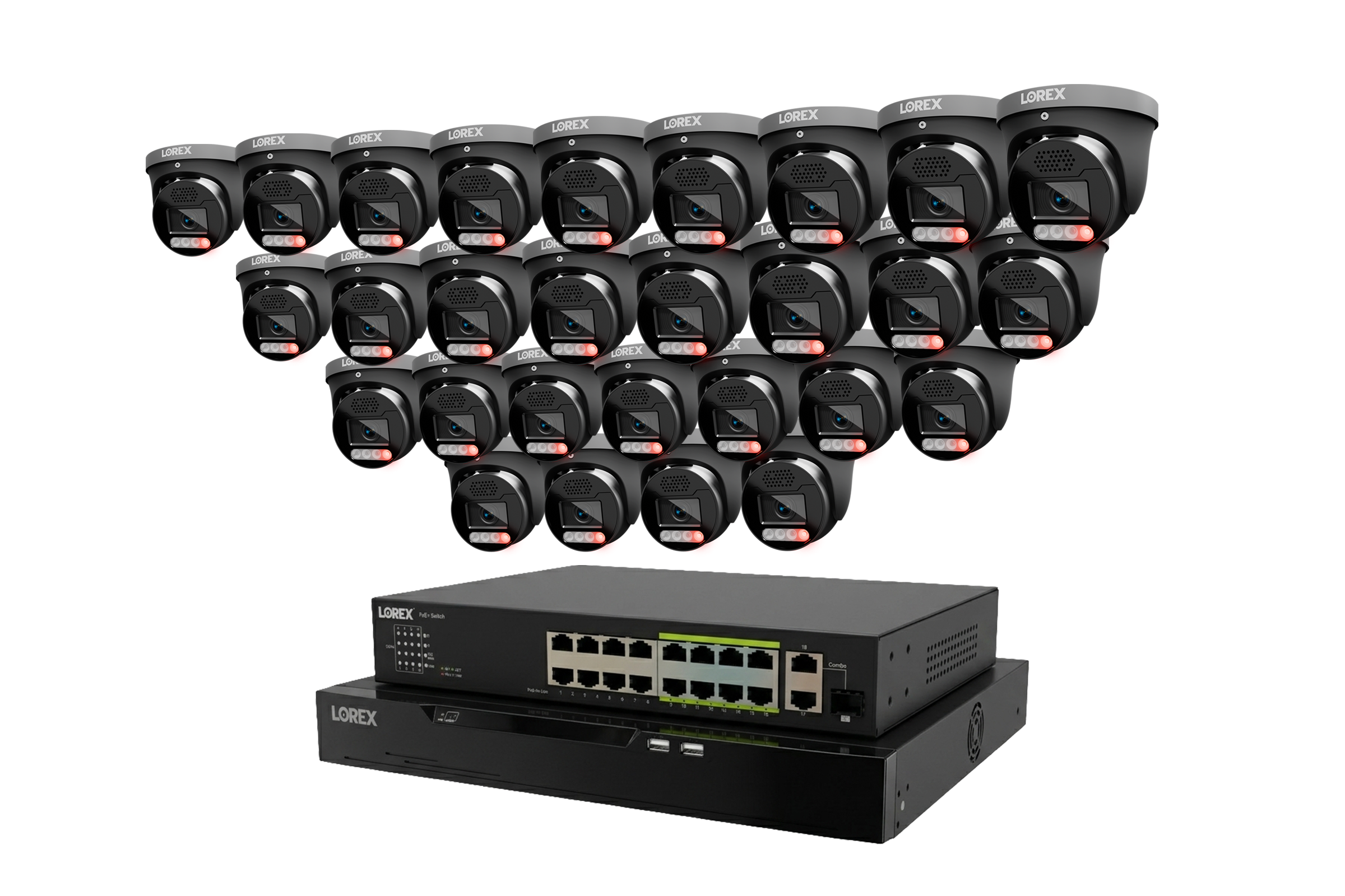 Lorex Connect X Series 4K 32-Channel Wired NVR System with X5 Turret Security Cameras - 8TB