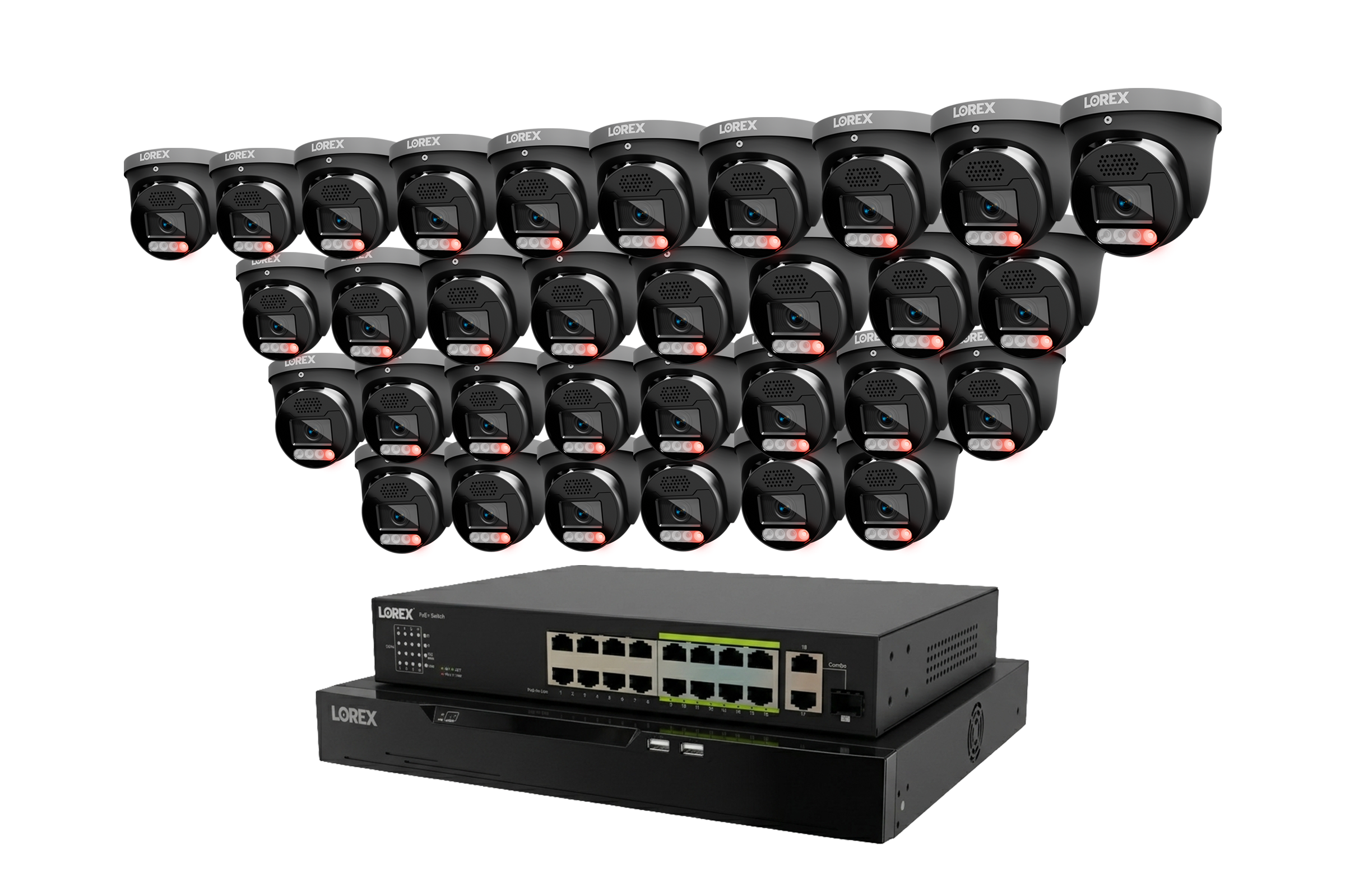 Lorex Connect X Series 4K 32-Channel Wired NVR System with X5 Turret Security Cameras - 8TB