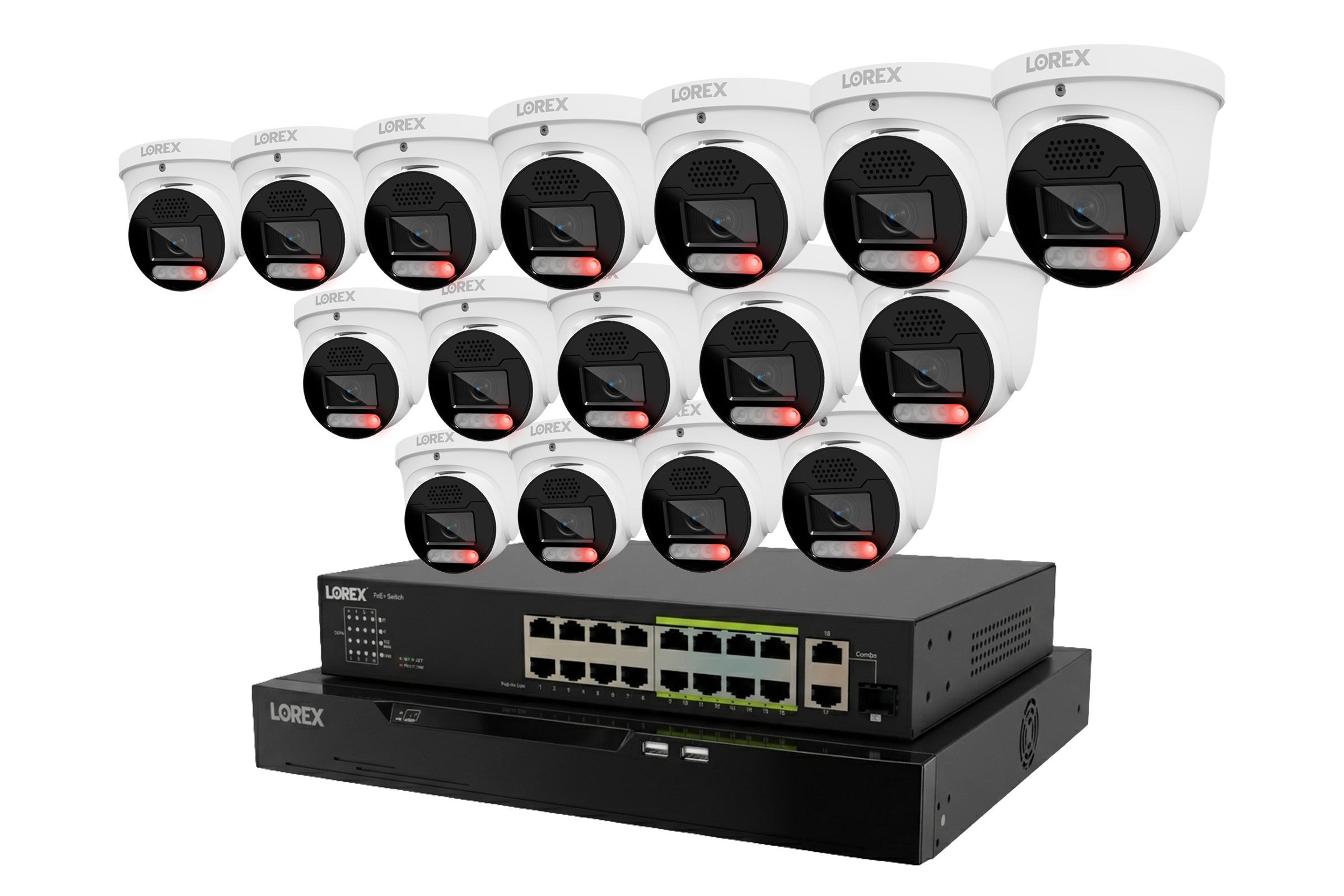 Lorex Connect X Series 4K 32-Channel Wired NVR System with X5 Turret Security Cameras - 8TB