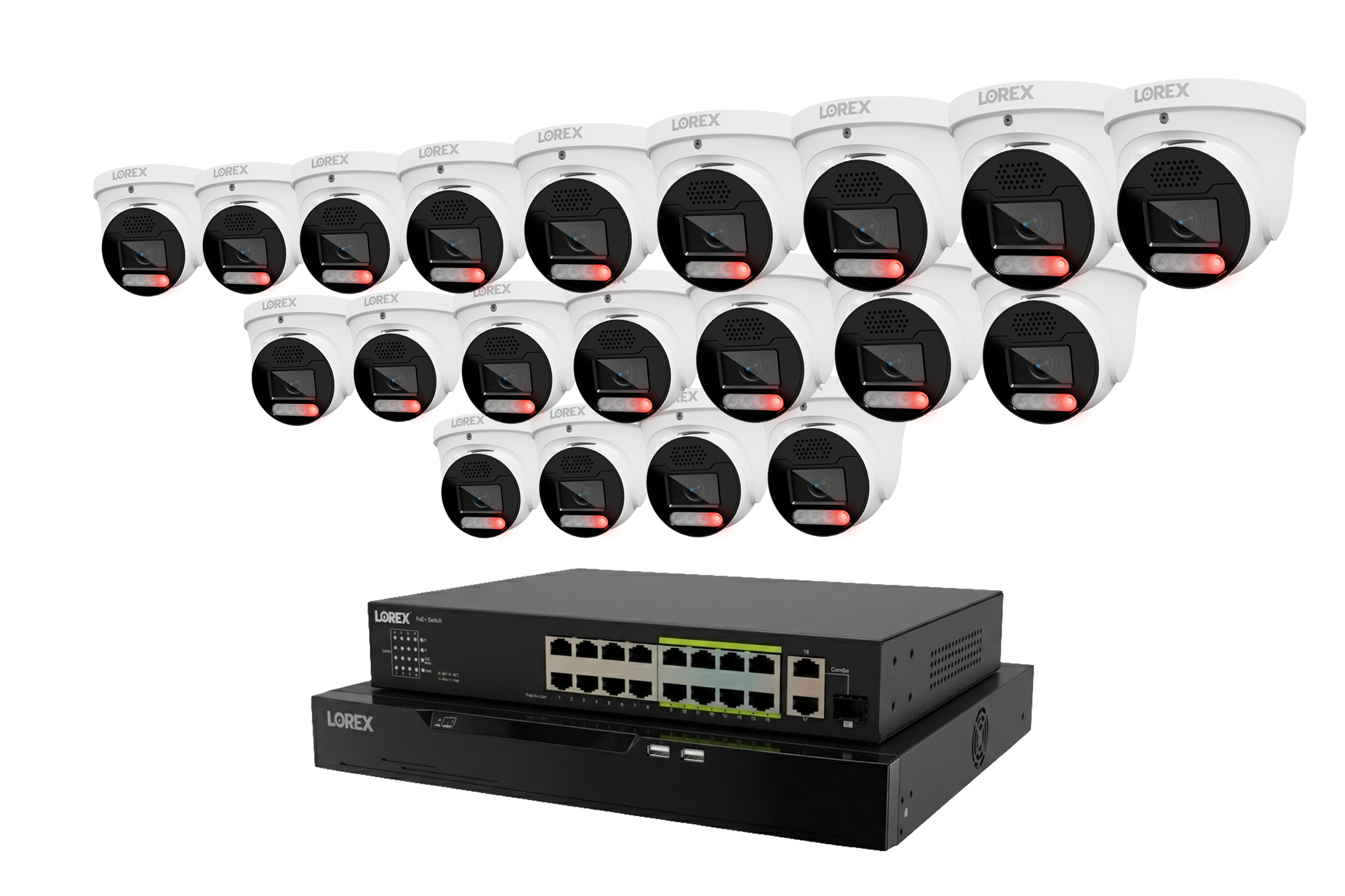 Lorex Connect X Series 4K 32-Channel Wired NVR System with X5 Turret Security Cameras - 8TB