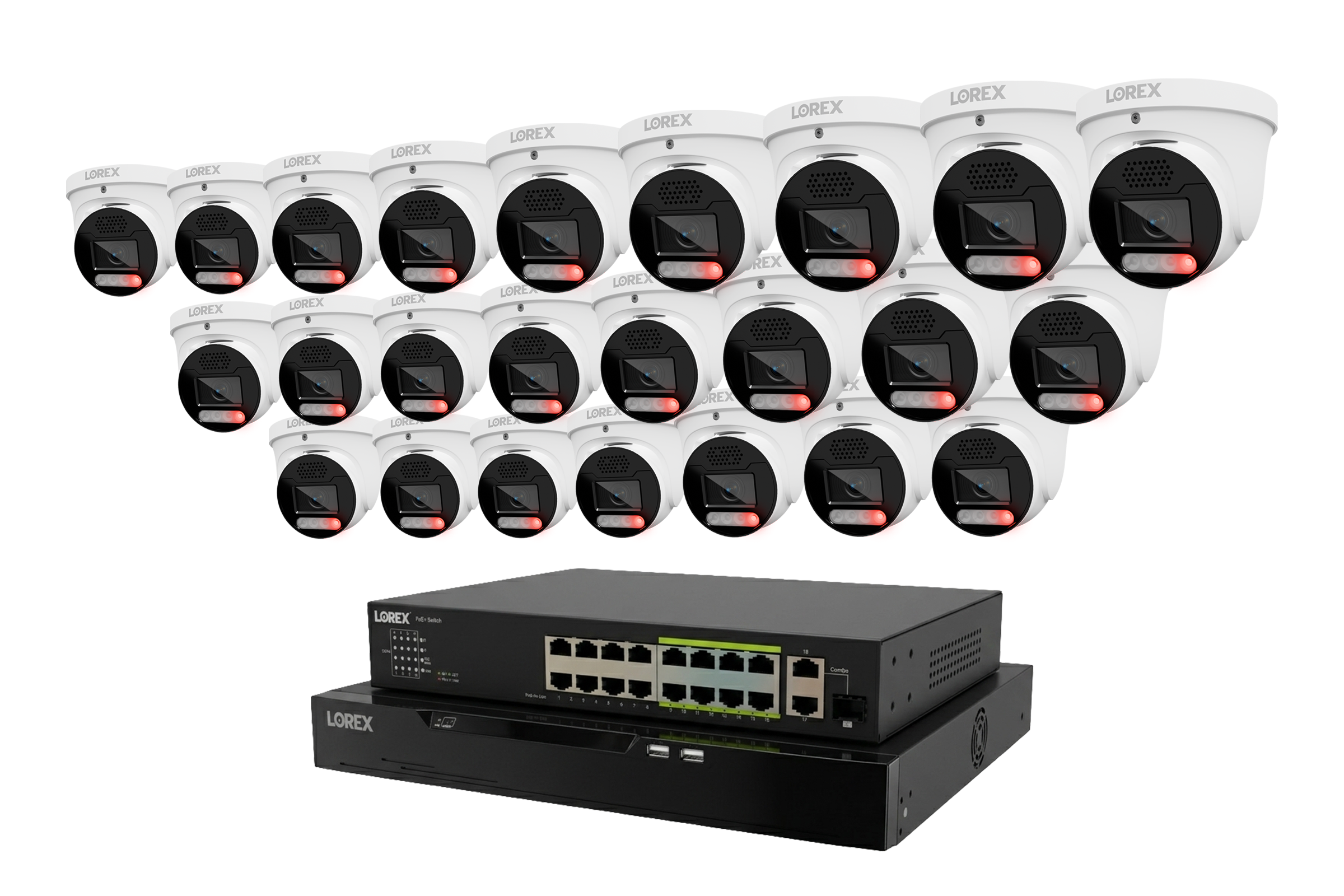 Lorex Connect X Series 4K 32-Channel Wired NVR System with X5 Turret Security Cameras - 8TB