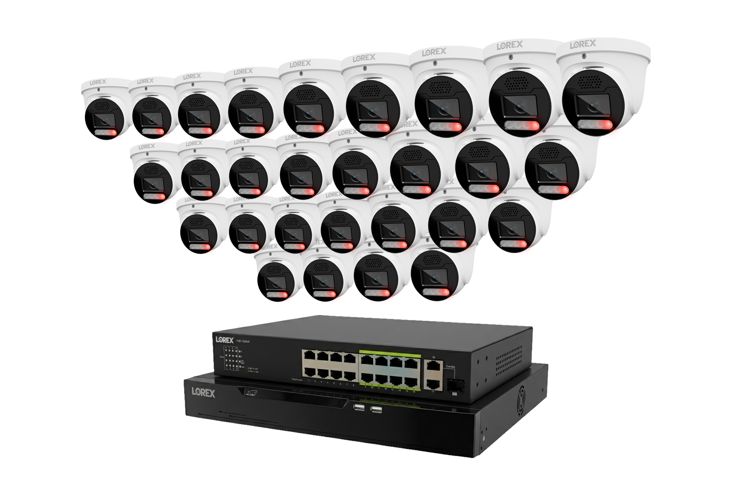 Lorex Connect X Series 4K 32-Channel Wired NVR System with X5 Turret Security Cameras - 8TB