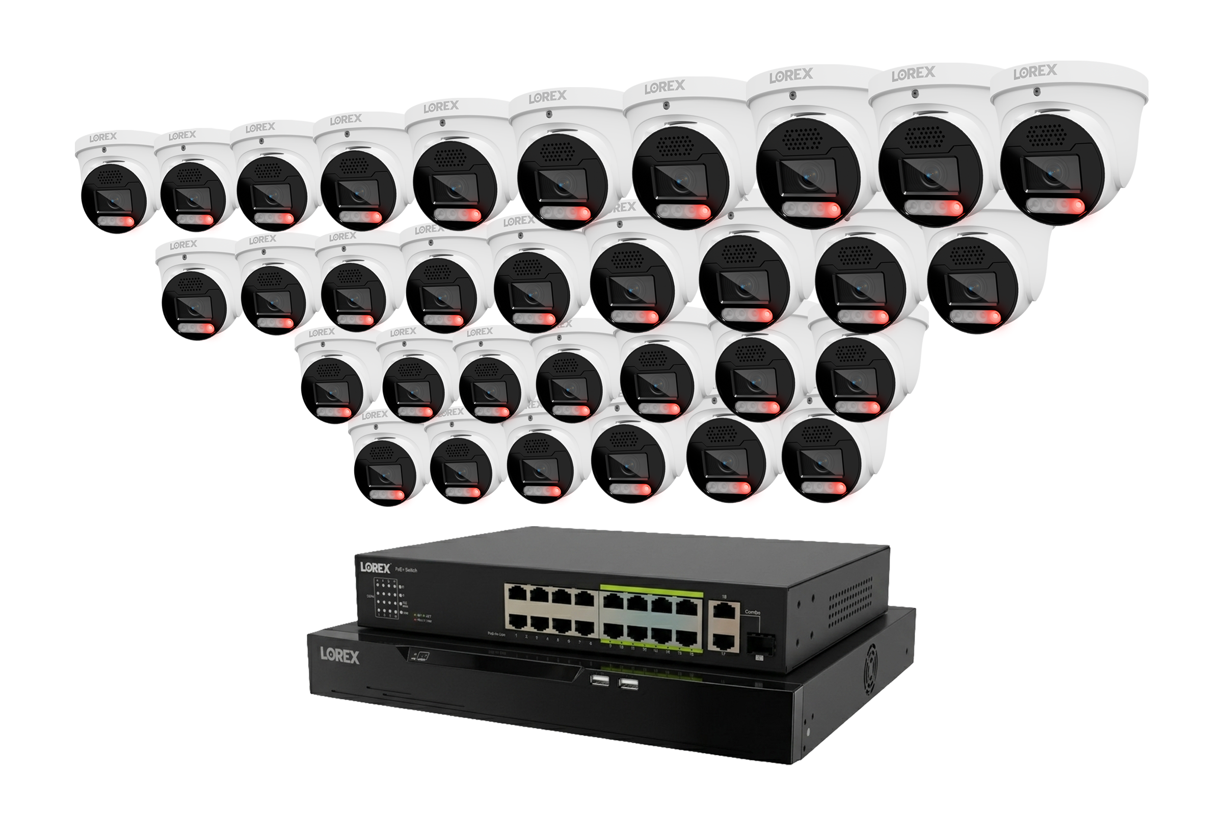 Lorex Connect X Series 4K 32-Channel Wired NVR System with X5 Turret Security Cameras - 8TB