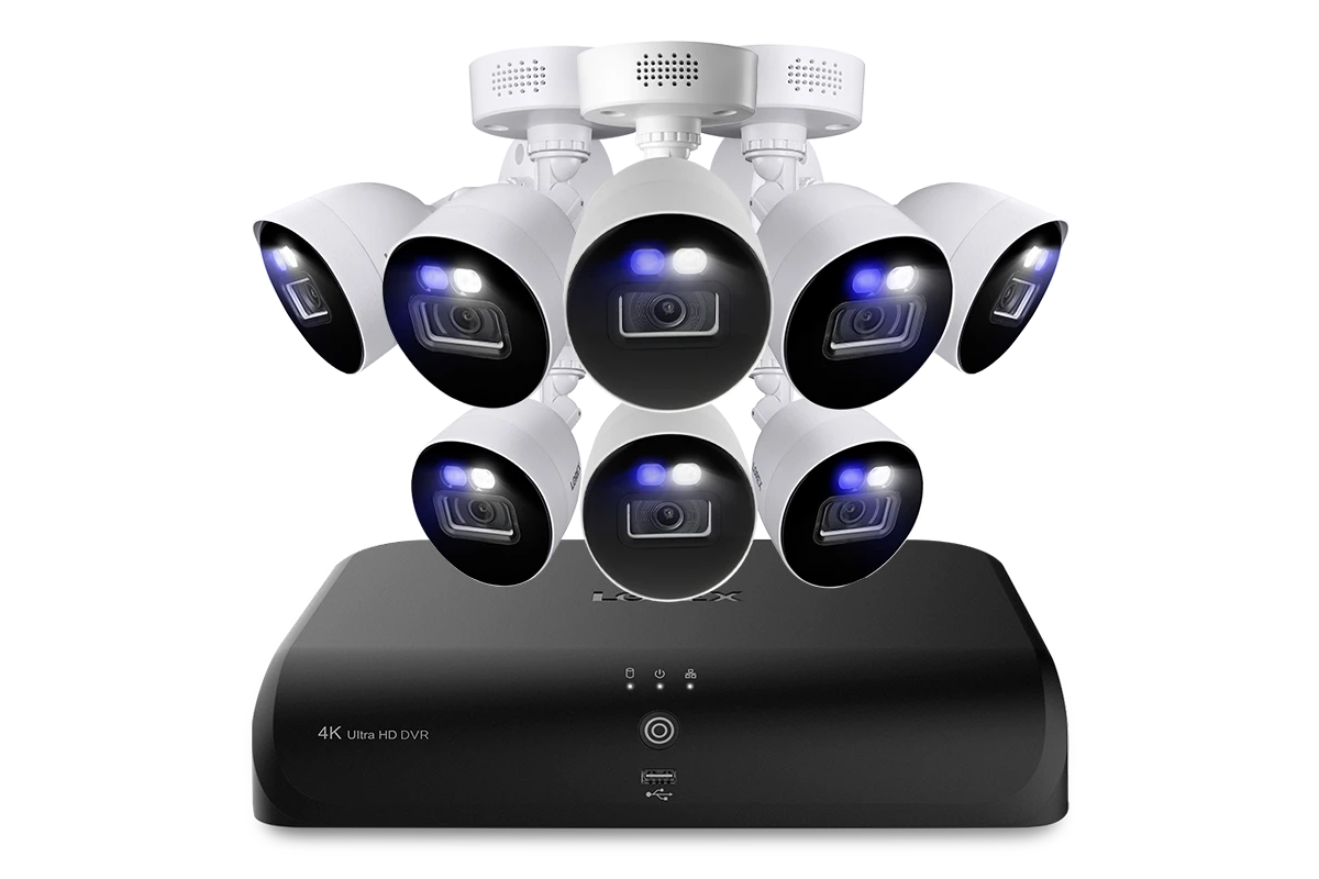 Lorex Fusion 4K 12 Channels (8 Wired and 4 Fusion Wi-Fi) 2TB Wired DVR System with Smart Deterrence Cameras