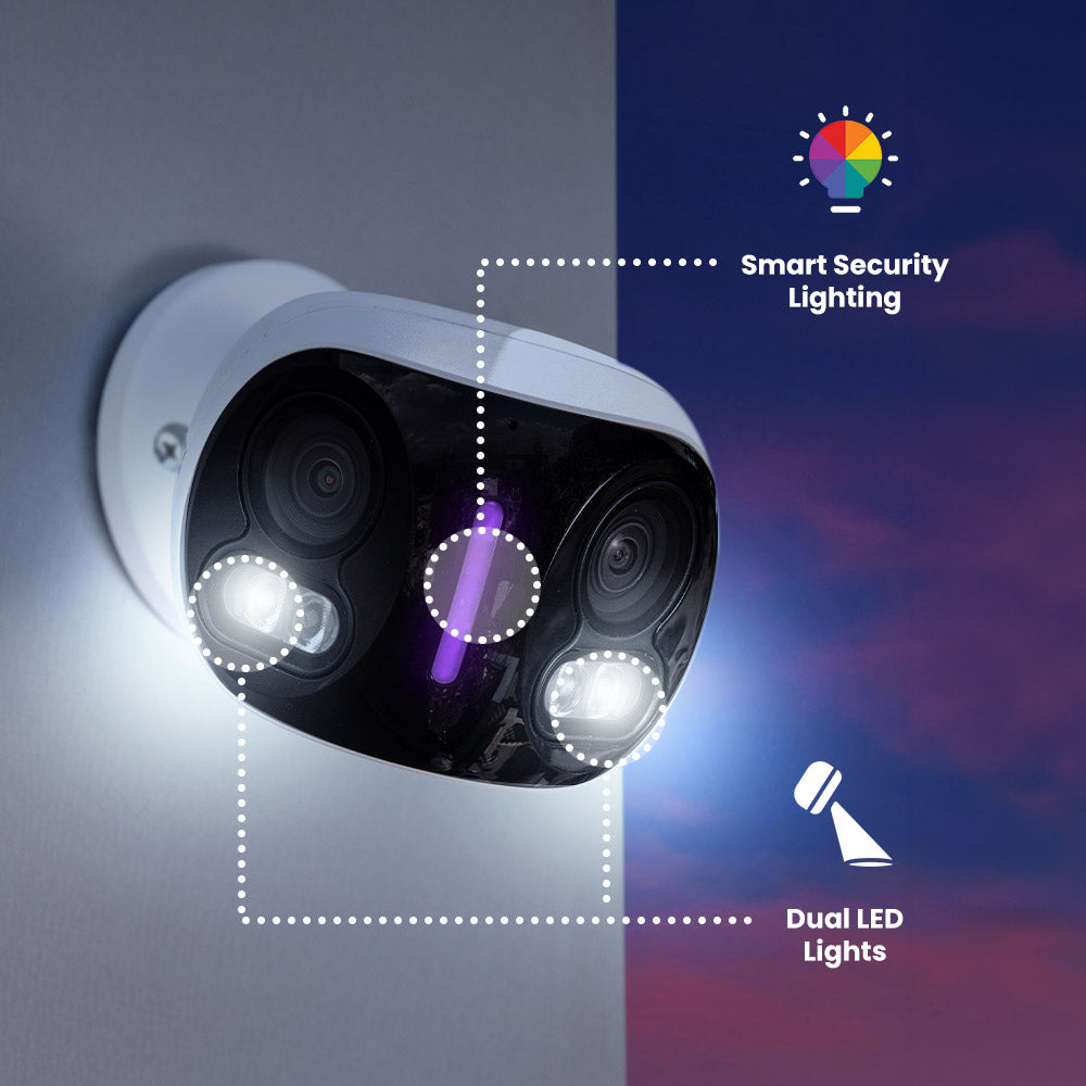 Lorex Smart Business Fusion Wi-Fi System: 4K+ 16 Channel (8 Wired + 8 Fusion Wi-Fi) 2TB System with Wi-Fi Dual Lens Smart Security Lighting Cameras