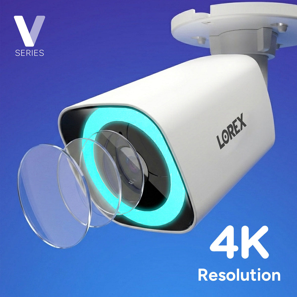 Lorex Connect V7 4K PoE Bullet Camera with Color Night IQ+ - White/Black