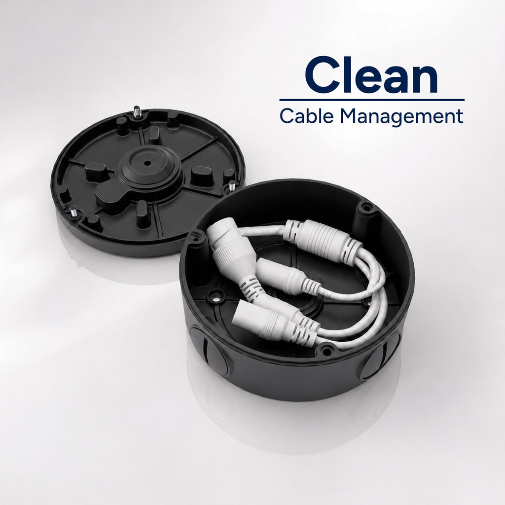 Round Junction Box for Fixed-Lens Cameras (Metal)