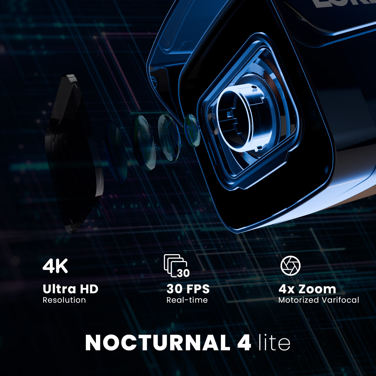 Nocturnal Series N4 Lite 4K IP Wired Bullet Security Camera with Motorized Varifocal Lens, Real-Time 30FPS Recording and IK10 Vandal Proof