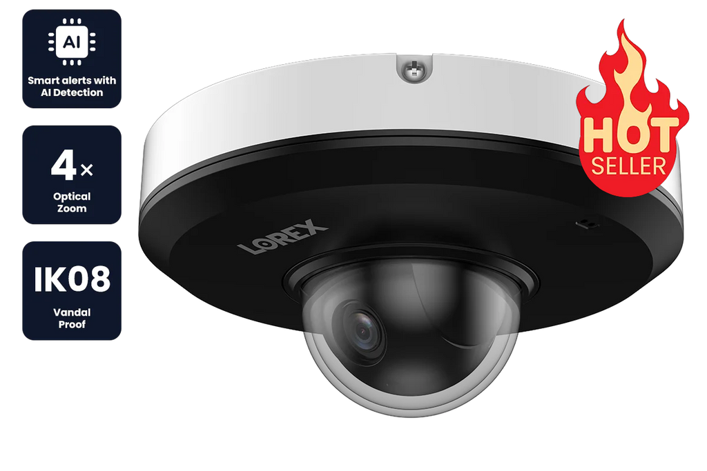 Lorex 2K (4MP) IP Wired PTZ Security Camera with AI Detection and 4x Optical Zoom
