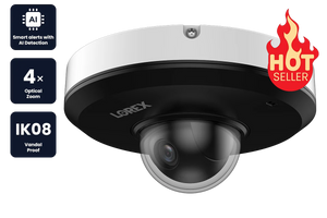 Lorex 2K (4MP) IP Wired PTZ Security Camera with AI Detection and 4x Optical Zoom