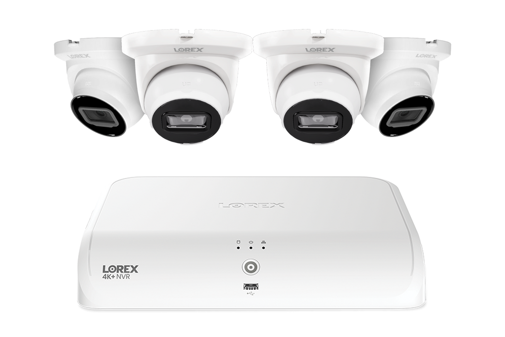 Lorex Fusion NVR with A4 4MP (2K) IP Turret Cameras - 4K 16-Channel (8 Wired + 8 Wi-Fi Fusion) 2TB Wired System