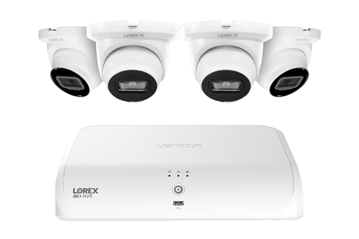 Lorex Fusion NVR with A4 4MP (2K) IP Turret Cameras - 4K 16-Channel (8 Wired + 8 Wi-Fi Fusion) 2TB Wired System