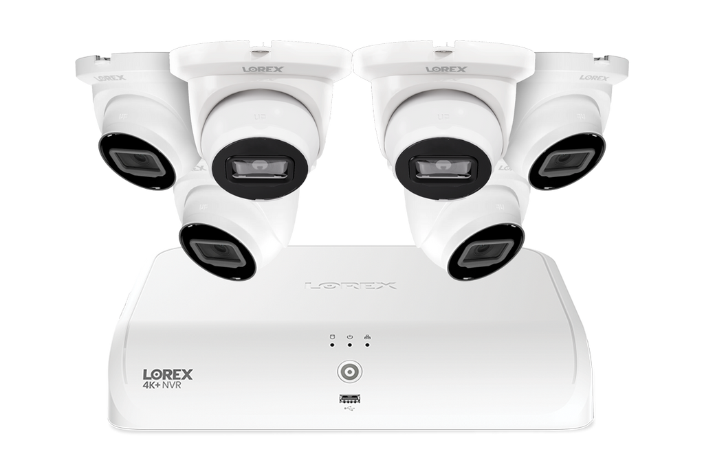 Lorex Fusion NVR with A4 4MP (2K) IP Turret Cameras - 4K 16-Channel (8 Wired + 8 Wi-Fi Fusion) 2TB Wired System