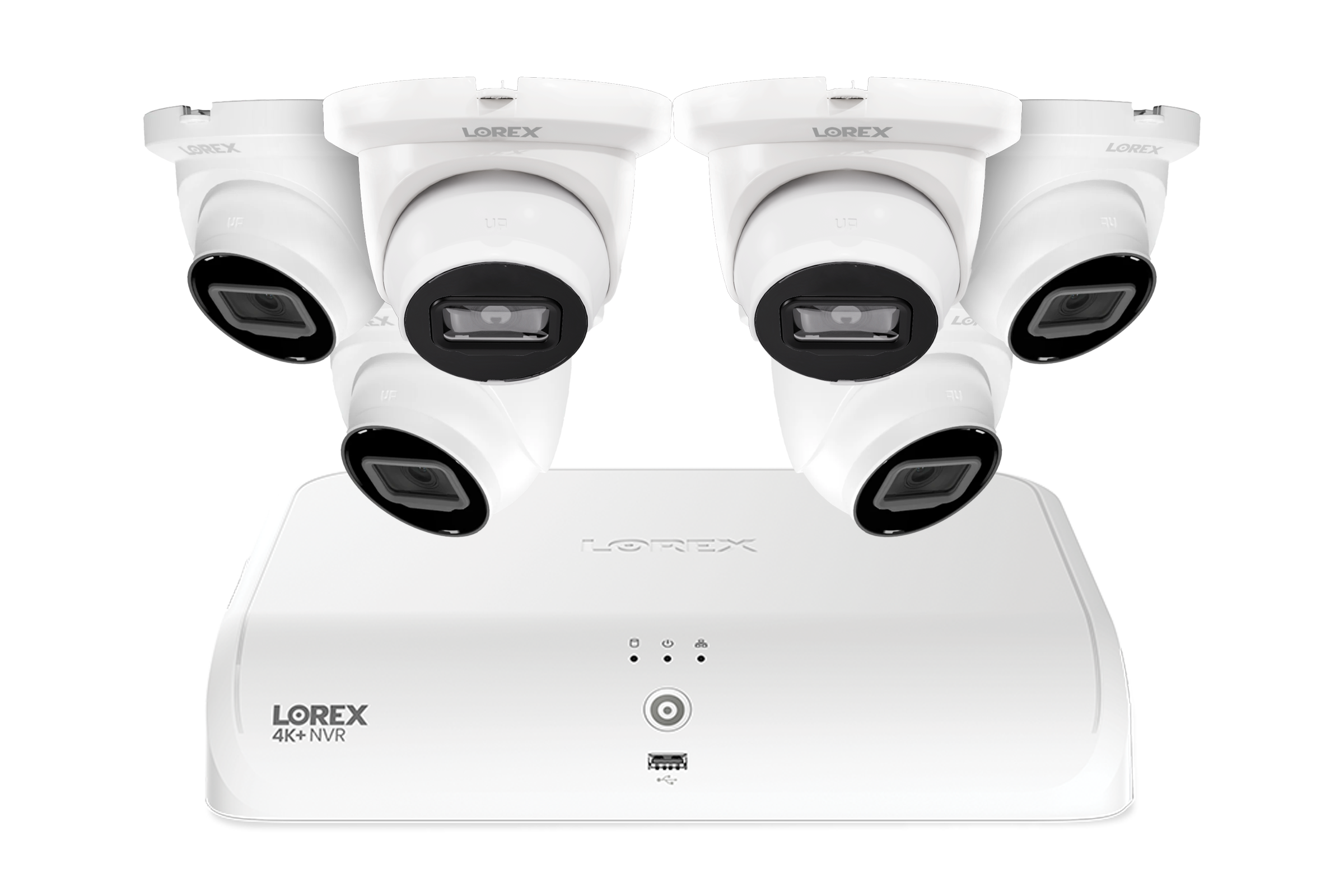 Lorex Fusion NVR with A4 4MP (2K) IP Turret Cameras - 4K 16-Channel (8 Wired + 8 Wi-Fi Fusion) 2TB Wired System