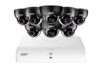 Lorex Fusion NVR with A4 4MP (2K) IP Dome Cameras - 4K 16-Channel (8 Wired + 8 Wi-Fi Fusion) 2TB Wired System