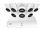 Lorex Fusion NVR with Eight A4 4MP (2K) IP Turret Cameras - 4K 16-Channel (8 Wired + 8 Wi-Fi Fusion) 2TB Wired System
