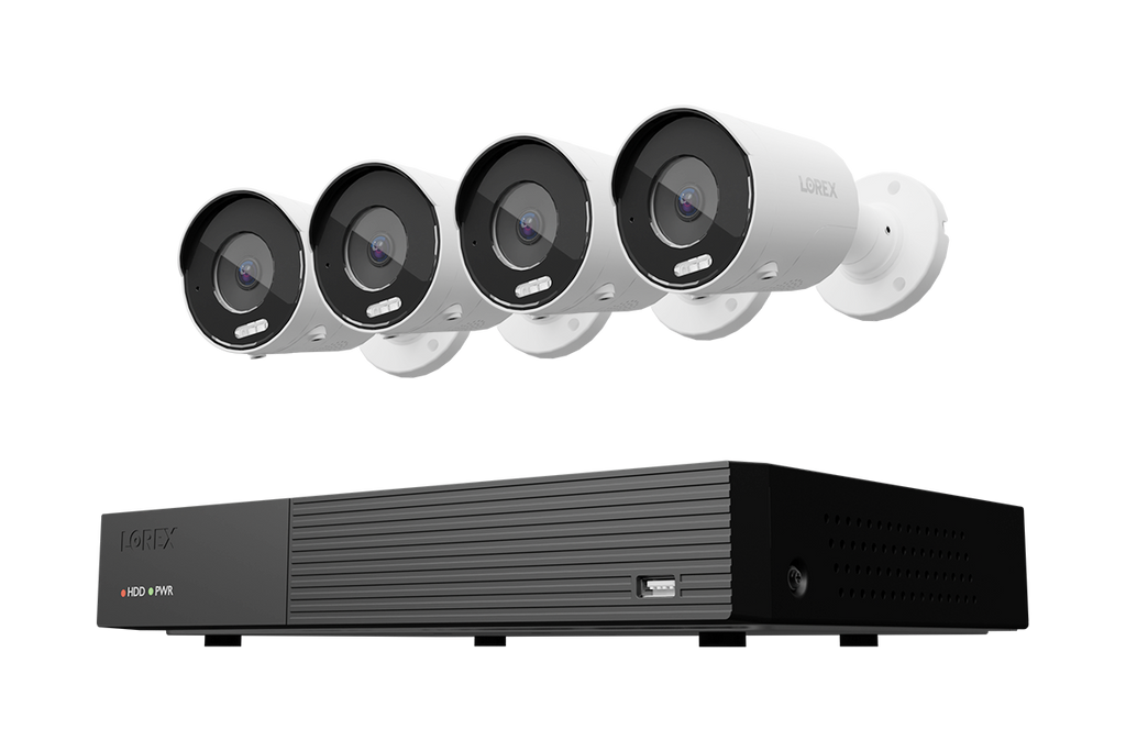 Lorex Connect 4K 8 Camera Capable 1TB Wired NVR System with 4K IP Bullet Security Cameras
